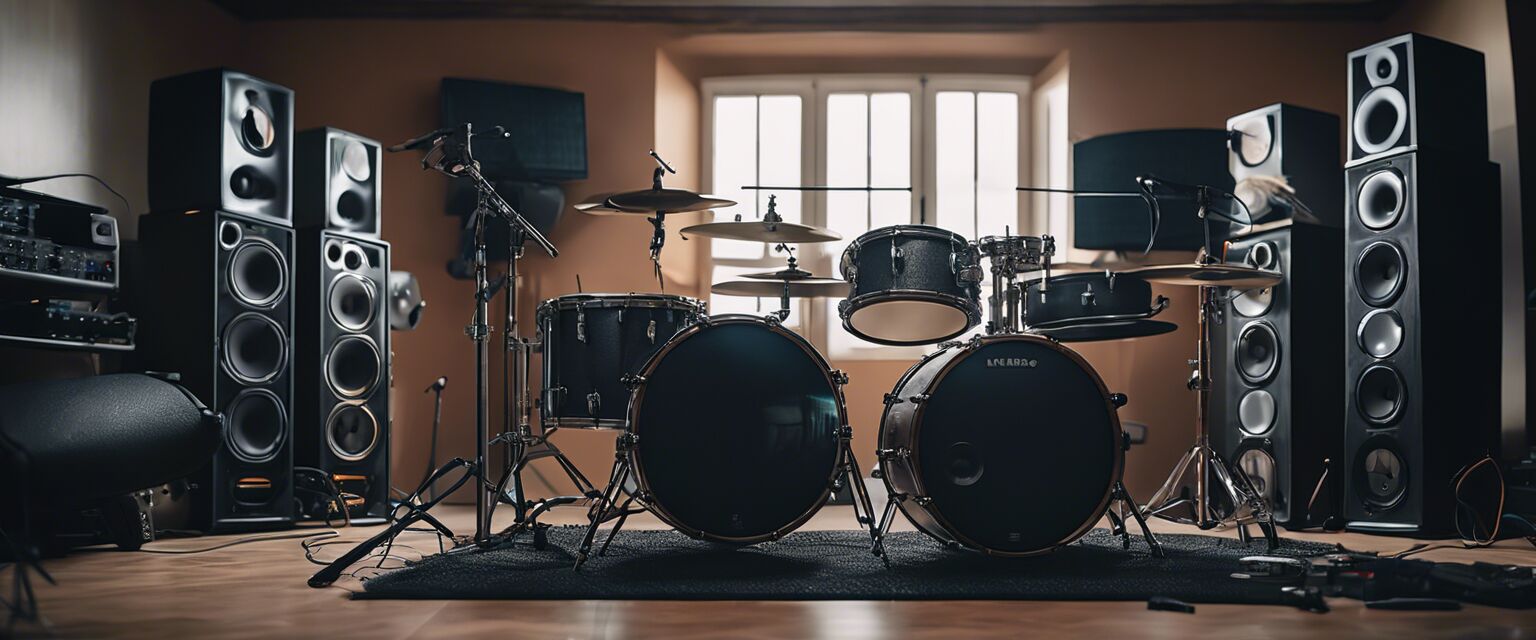 Headphones setup for electronic drum kits