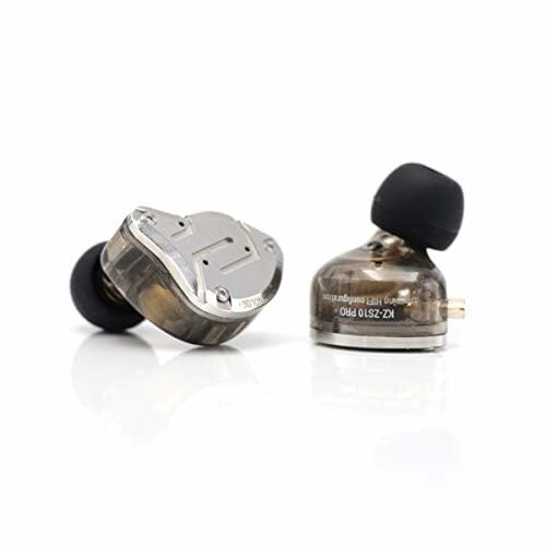 Black in-ear monitors with transparent casing