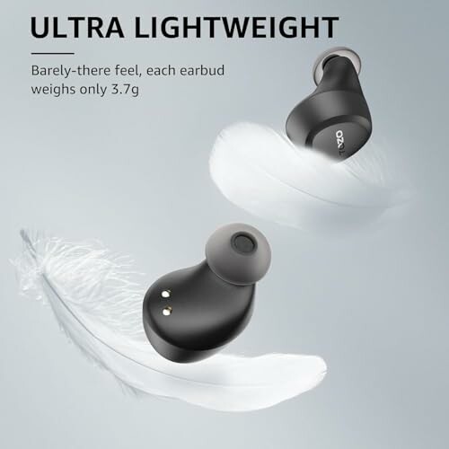 Ultra lightweight earbuds on a feather