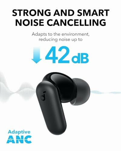 Wireless earbuds with strong noise cancelling up to 42dB.