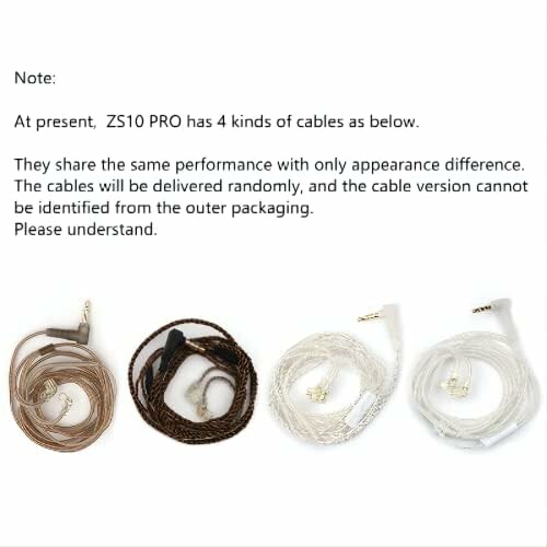 Four types of ZS10 PRO cables with different appearances.